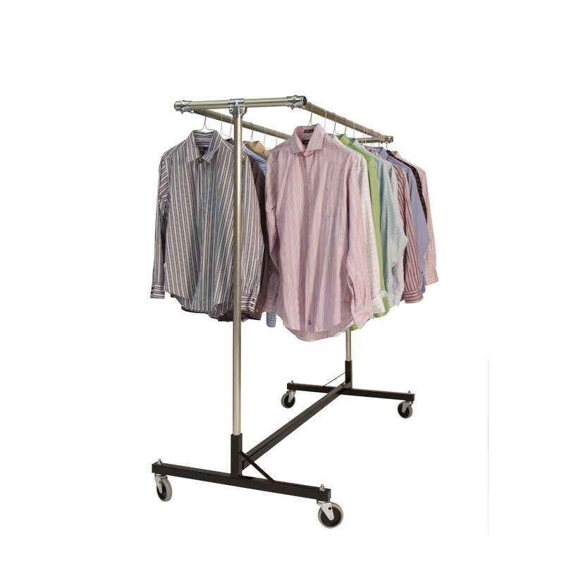 heavy duty garment rack with wheels &amp; cover