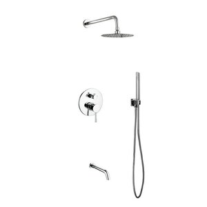 Aqua Rondo Diverter Complete Shower System with Metal Round Handle