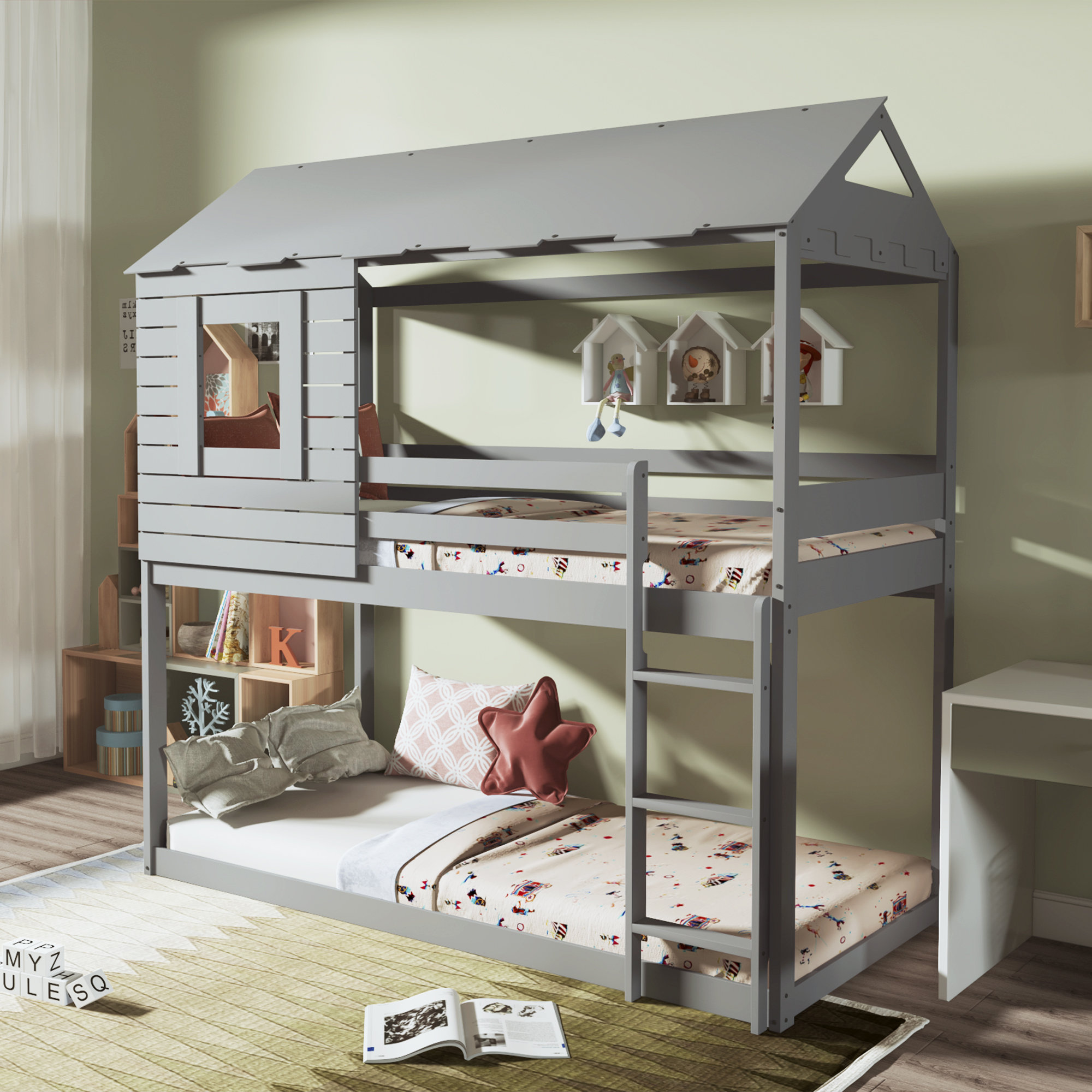 Harper Orchard Sohara Twin Over Twin Solid Wood Standard Bunk Bed By 