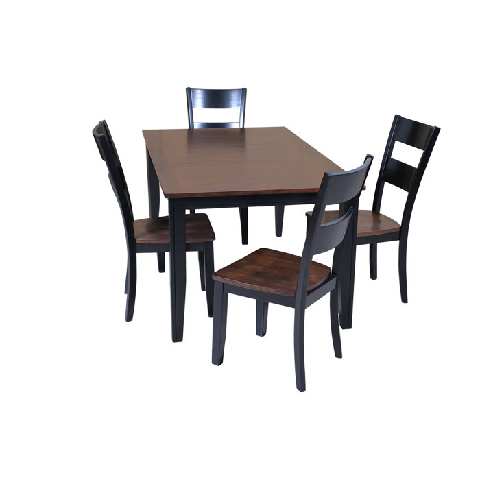 Haan 5 Piece Solid Wood Dining Set With Erfly Leaf Table Haan 5 Piece Solid Wood Dining Set With Erfly Leaf Table