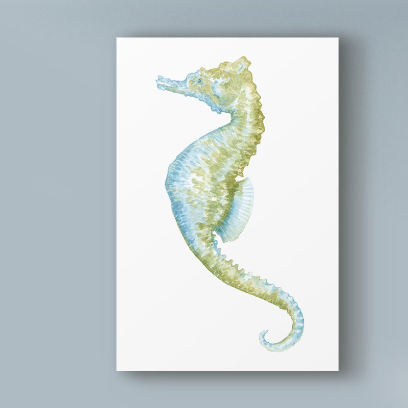 Highland Dunes Watercolor Seahorse Ii Acrylic Painting Print On