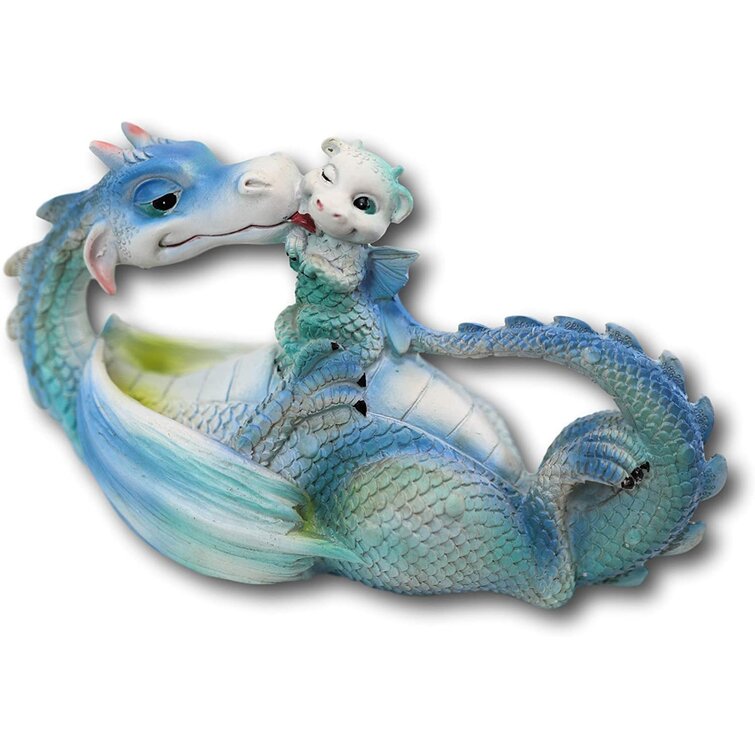Details about   Morning Bath Whimsical Mother Dragon Licking Baby Wyrmling Family Statue 7.5"L