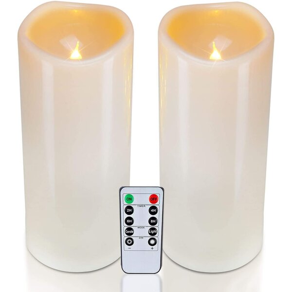 Newly Night Lighting Dancing Flame LED Candle With RGB Remote Control Wax Pillar 