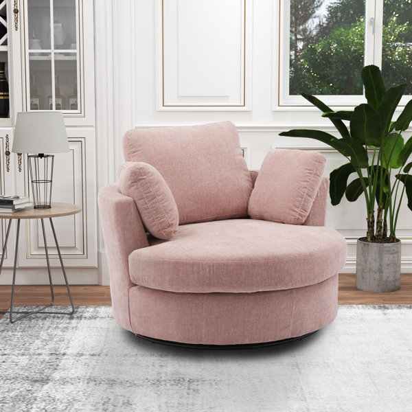 pink fluffy armchair