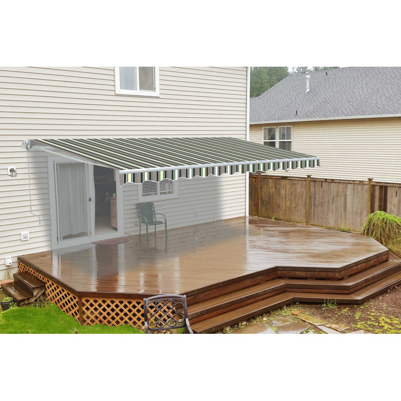 Aleko 13 Ft W X 10 Ft D Fabric Retractable Standard Patio Awning