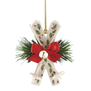 Holiday Skis Hanging Figurine Ornament