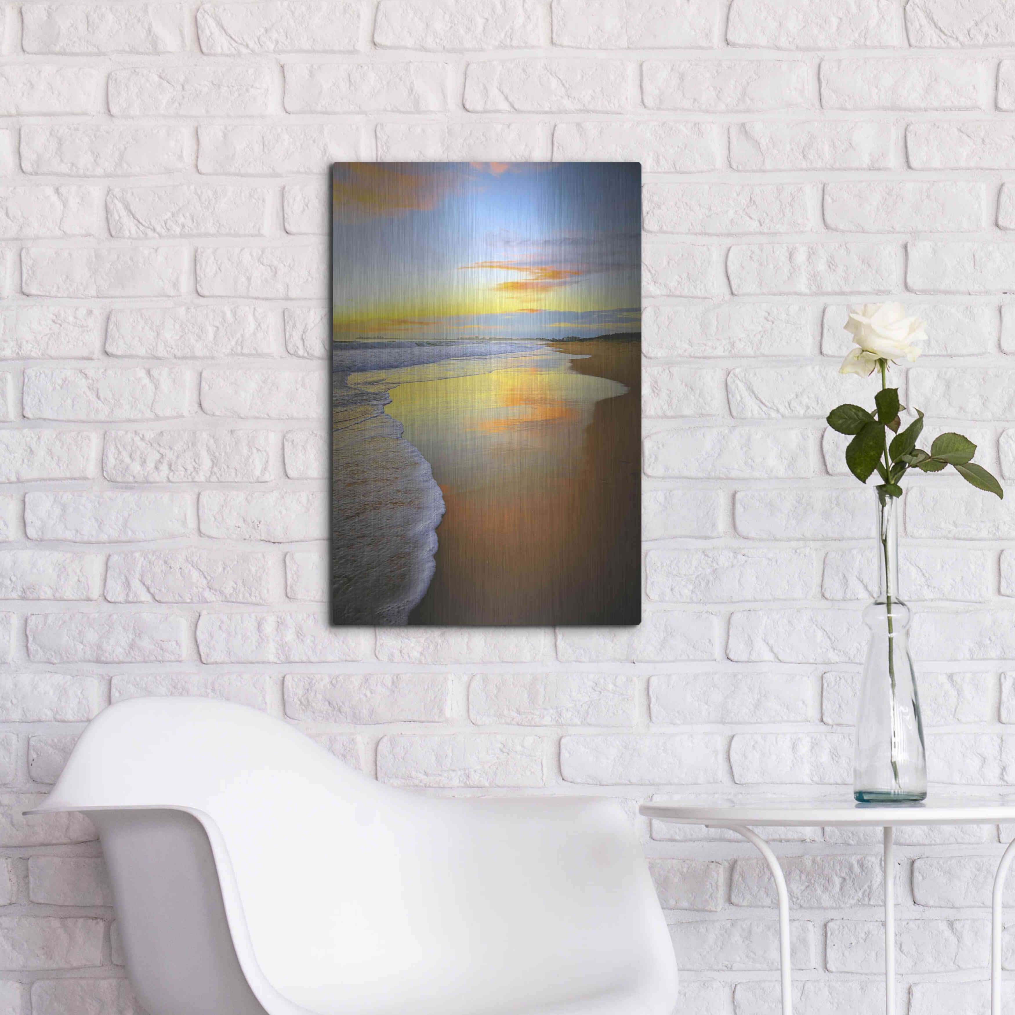Dovecove Luxe Metal Art 'Beach Sunrise' By Tracie Louise, M Beach