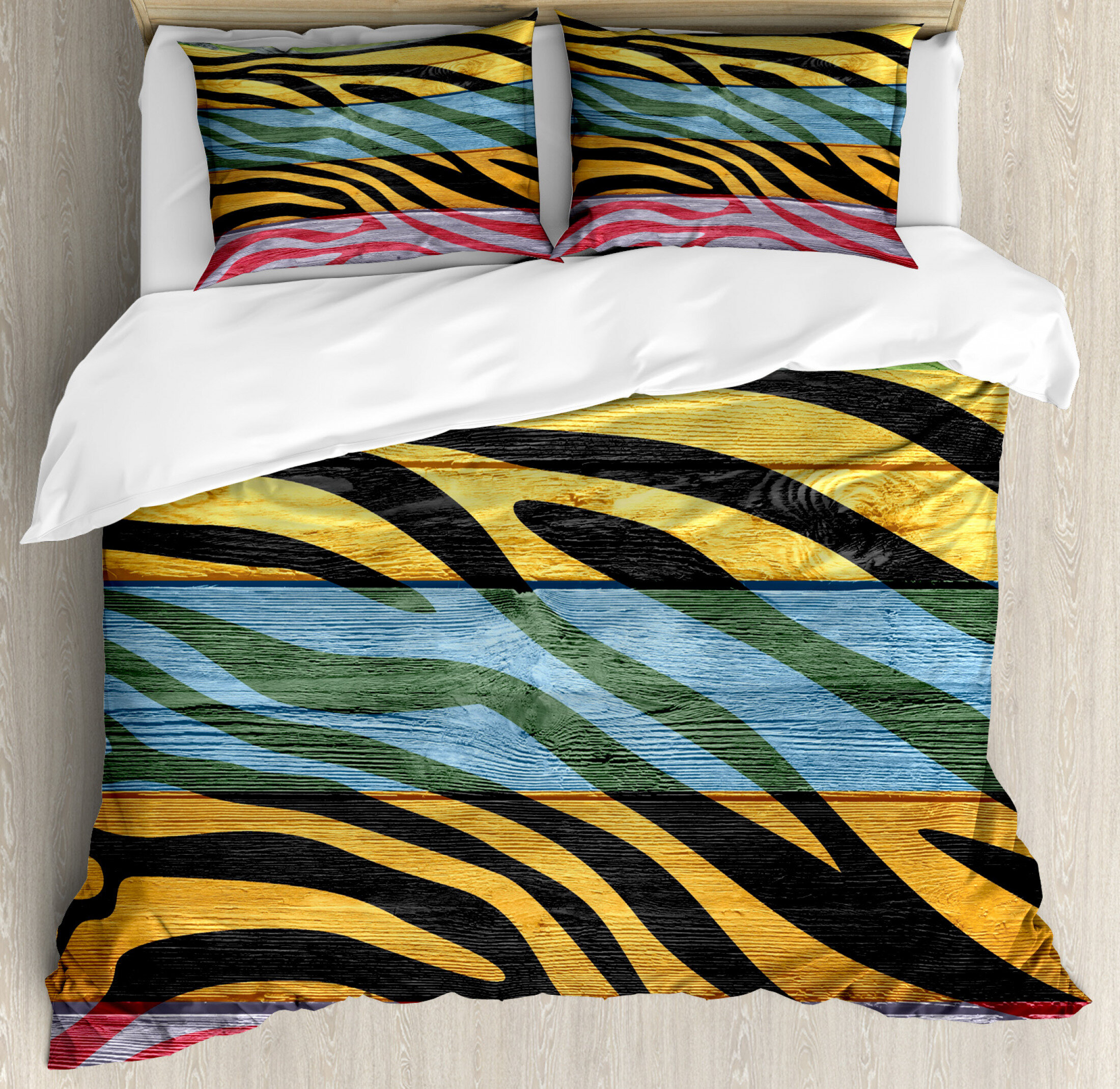 East Urban Home Ambesonne Zebra Print Duvet Cover Set Colourful