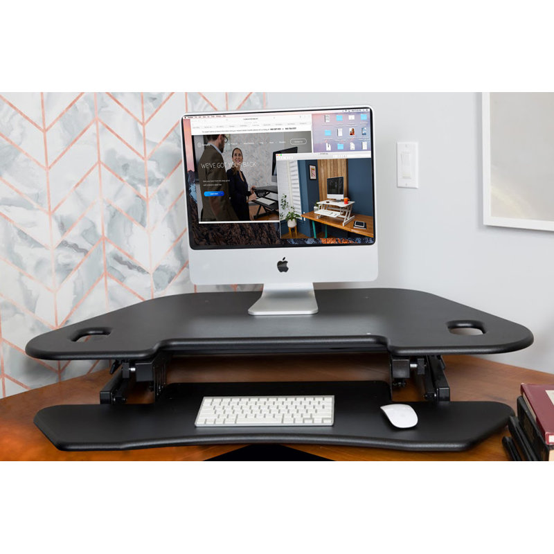 Symple Stuff Rocelco Large Keyboard Tray Height Adjustable Standing Desk Converter Wayfair