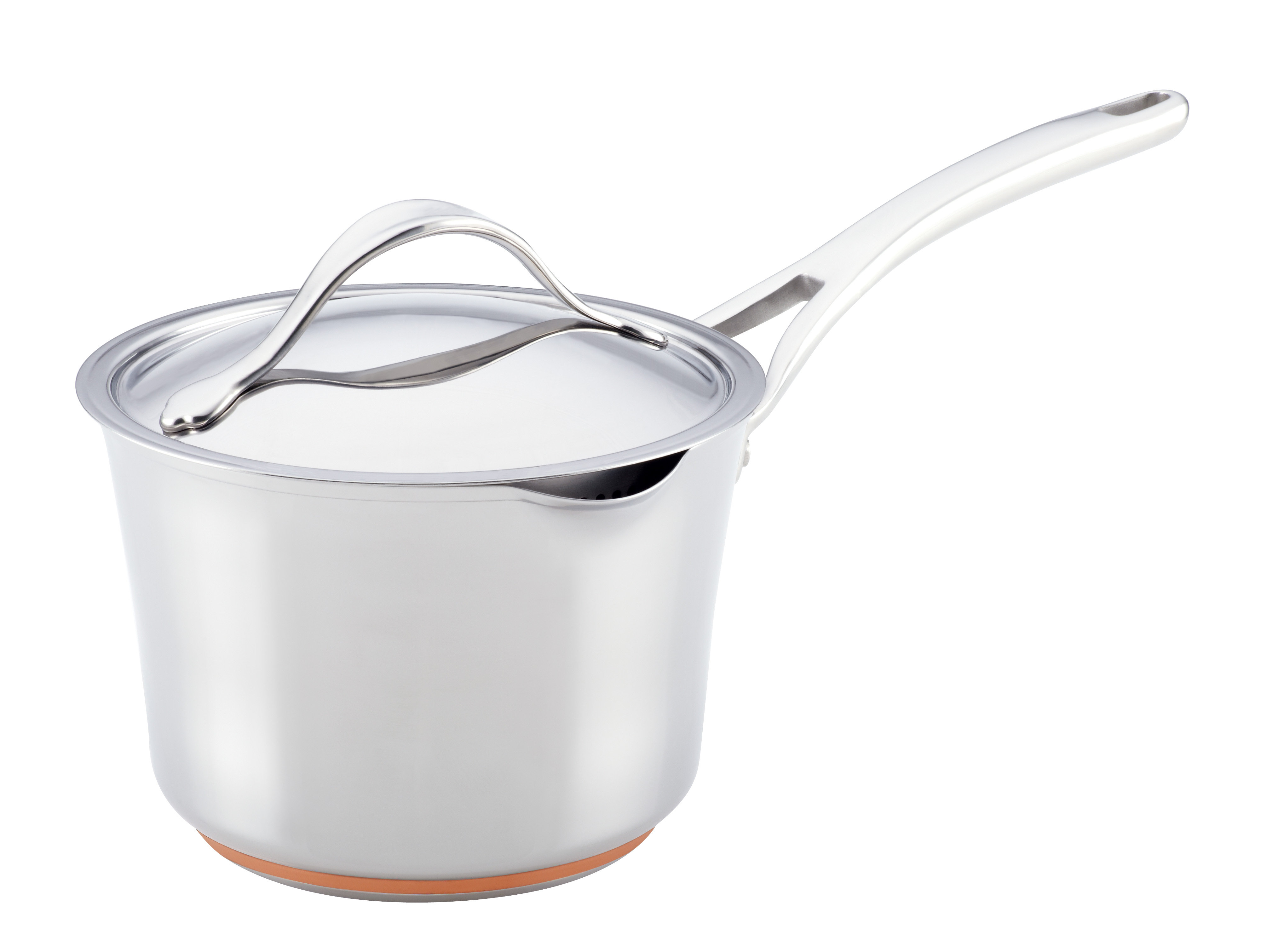 Anolon Nouvelle Copper Stainless Steel 3 5 Qt Saucepan With Lid Reviews Wayfair