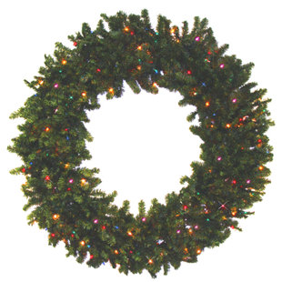 Battery Operated Wreath Timer Wayfair Pre Lit Battery Operated Canadian Pine Artificial Christmas Wreath With Multi Color Led Lights