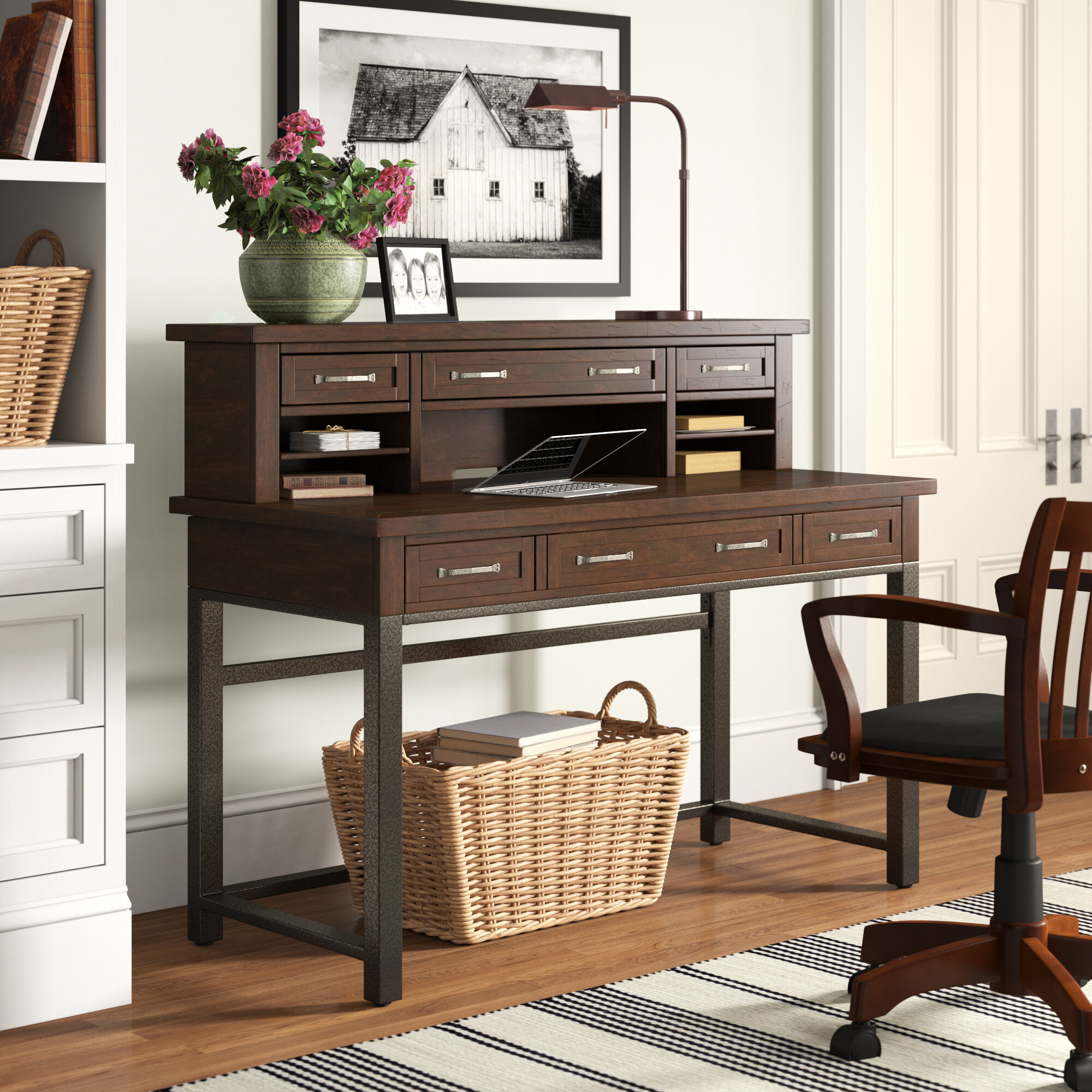 Three Posts Rothbury Solid Wood Desk With Hutch Reviews Wayfair Ca
