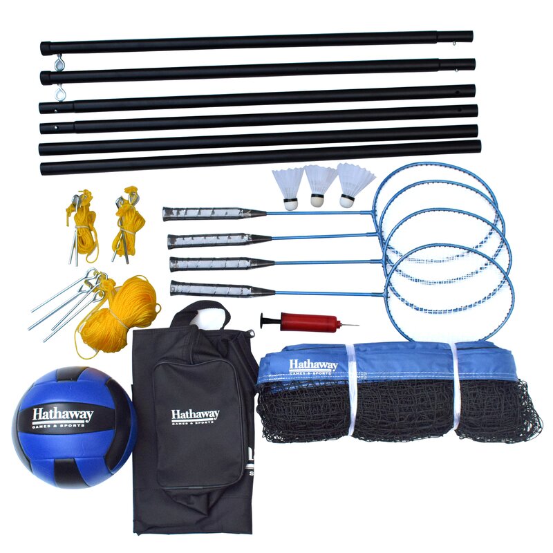 Hathaway Games Volleyball/Badminton Complete Combo Set & Reviews | Wayfair