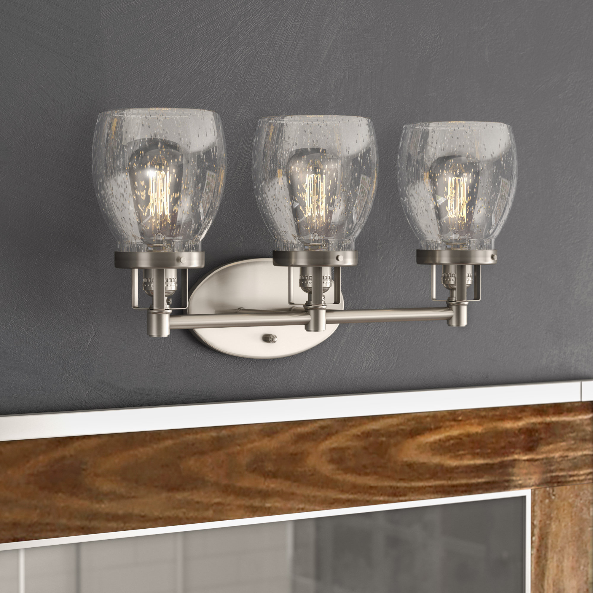 Clear Gl Shade Bathroom Vanity Lighting You Ll Love Wayfair Panorama Point 3 Light Vanity