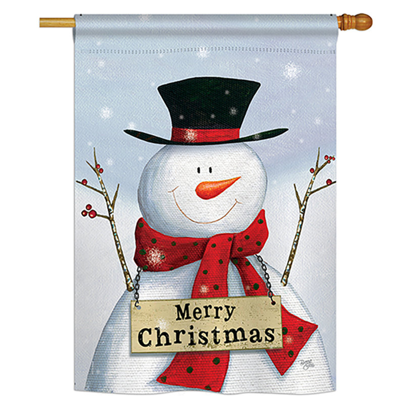 Breeze Decor Joyful Snowman 2 Sided Polyester 40 X 28 In House Flag Wayfair