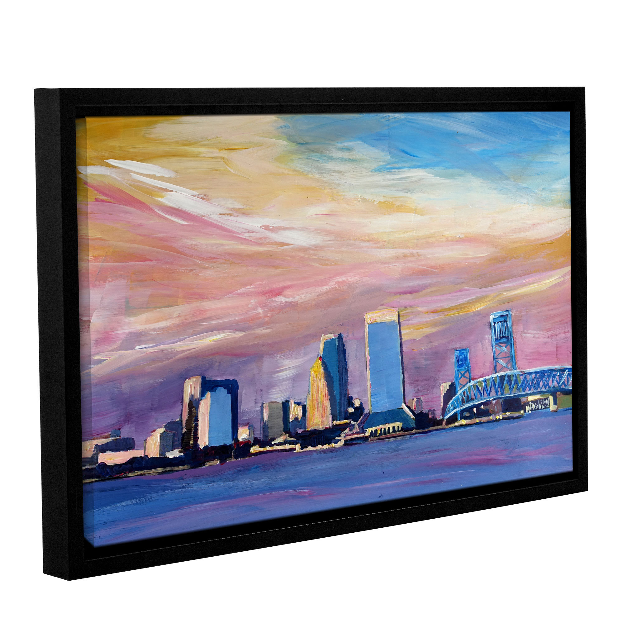 Wrought Studio Jacksonville Florida Skyline Framed Painting Print Wayfair