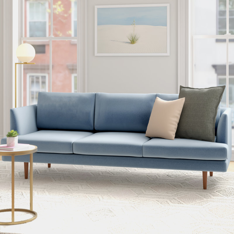 Foundstone Celia Velvet 84 Recessed Arms Sofa Reviews Wayfair