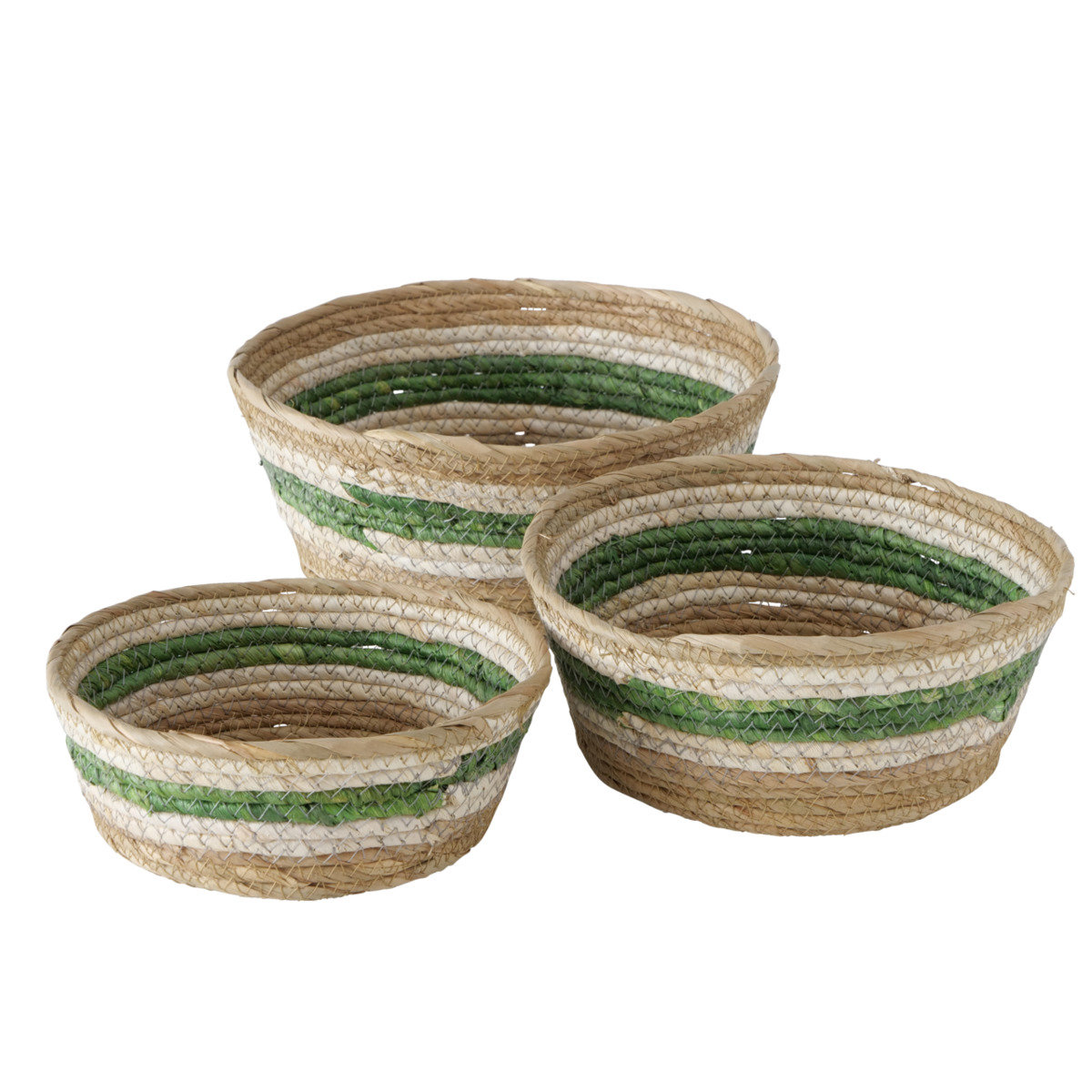 Bayou Breeze 3 Piece Corn Husk Basket Set Wayfair