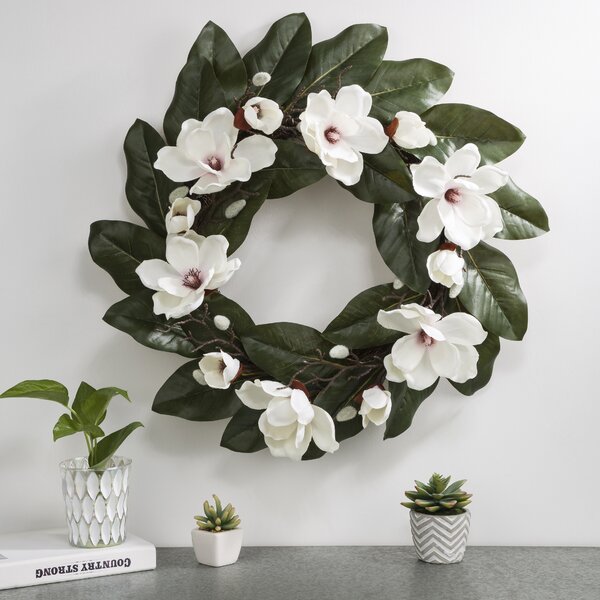 Christmas Magnolia Wreath Wayfair