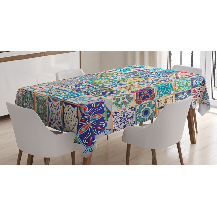 East Urban Home Ambesonne Moroccan Tablecloth Floral Patchwork
