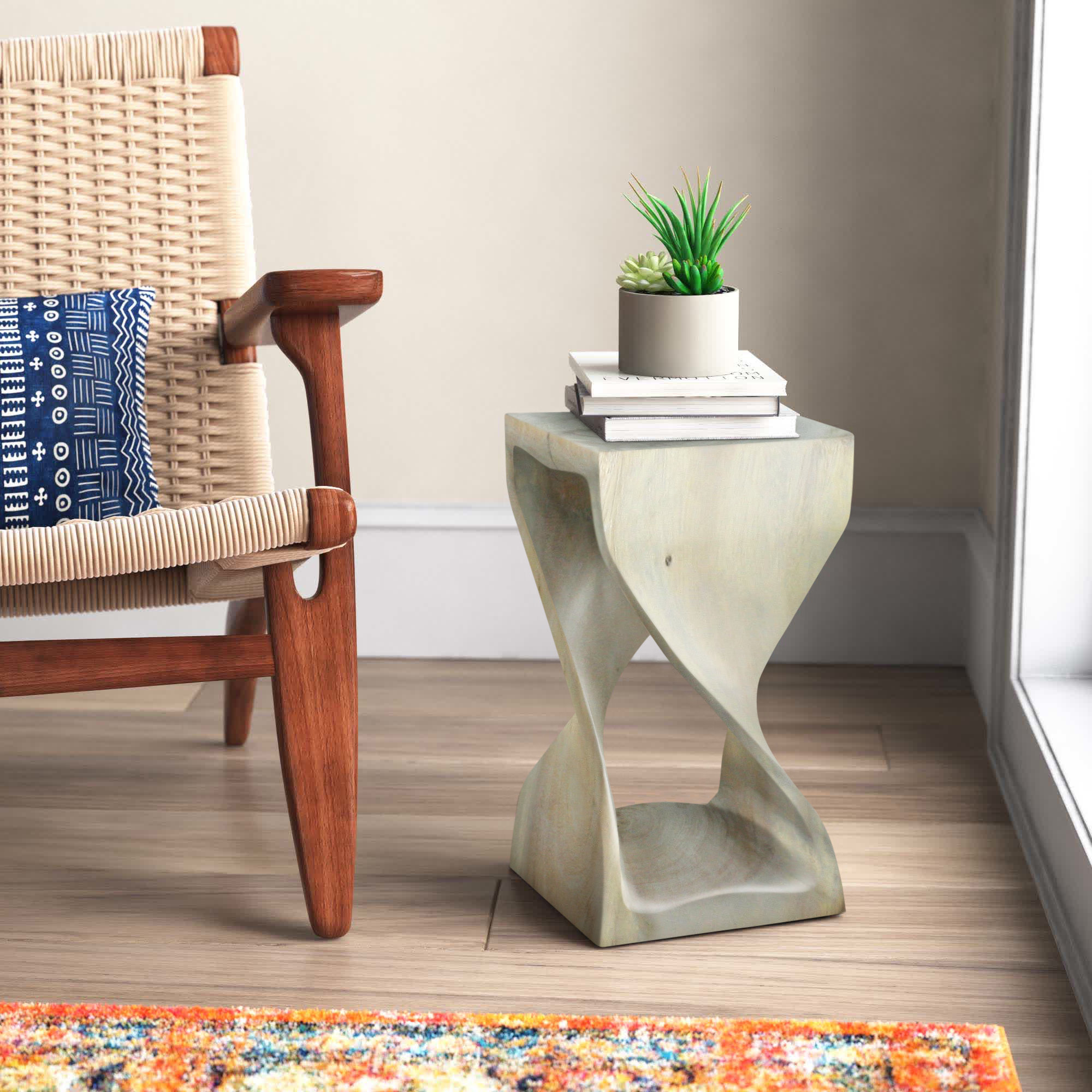 Mistana™ Belen 18'' Tall Solid Wood Abstract End Table & Reviews Wayfair