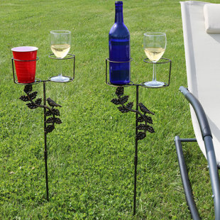 Outdoor Drink Holder Stakes Wayfair Kahwajian Drink Holder Garden Stake With Decorative Accents Set Of 2