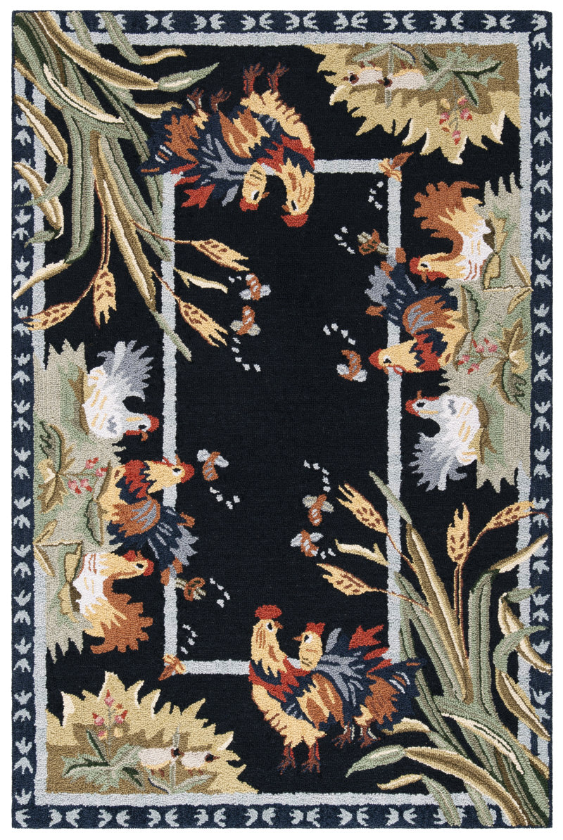Kinchen Hand Hooked Wool Oriental Rug Rug Size: Rectangle 5'3" x 8'3"