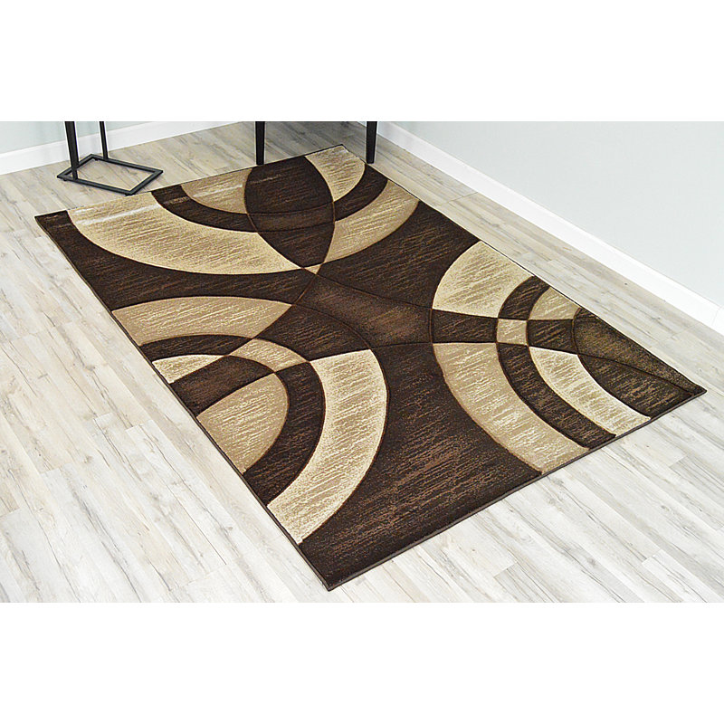 Orren Ellis Ilkley 3d Effect Thick Modern Contemporary Abstract Brown Area Rug Wayfair