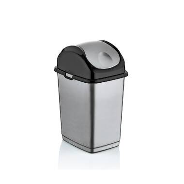 Black 2.2 Gallon Trash Can with Swing-top Lid Brand New Umbra Twirla 