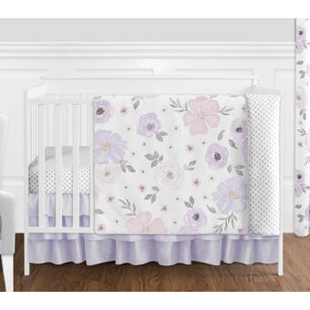 pink polka dot crib bedding set