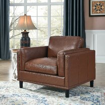 wayfair leather chairs with ottomans