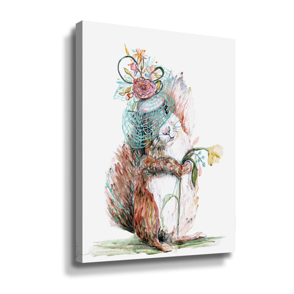 Trinx Enchanted Squirrel - Print on Canvas | Wayfair