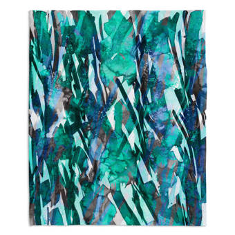 East Urban Home Frosty Bouquet Blue Blanket Wayfair