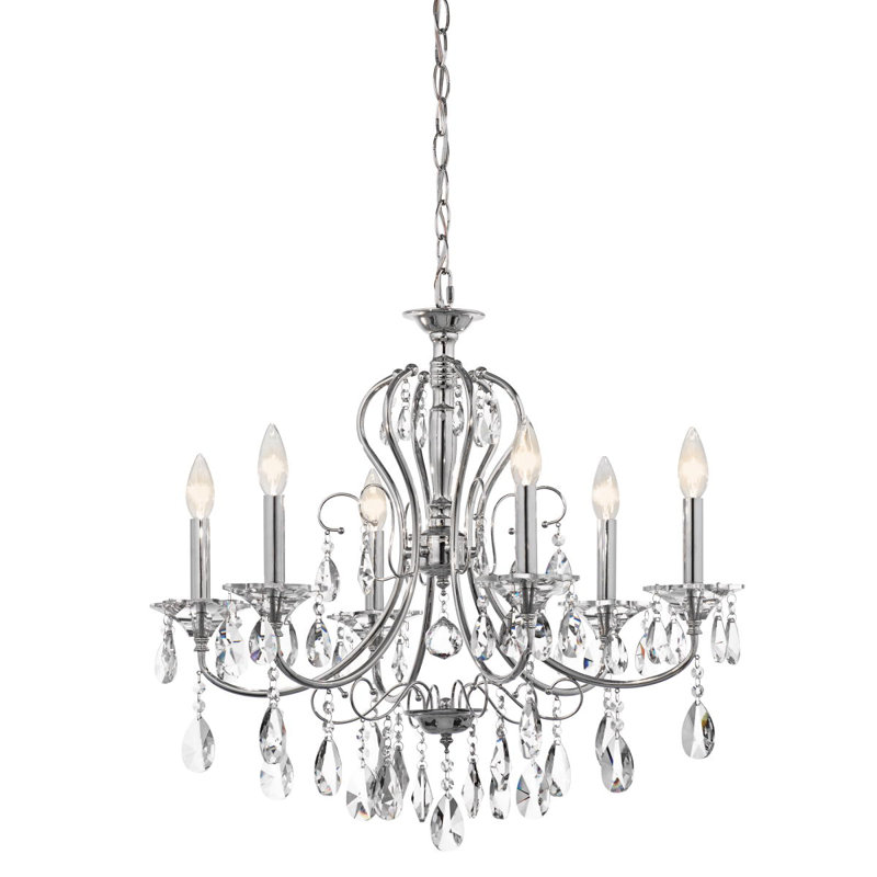 Kichler Jules 6 Light Crystal Chandelier Reviews Wayfair Default Name