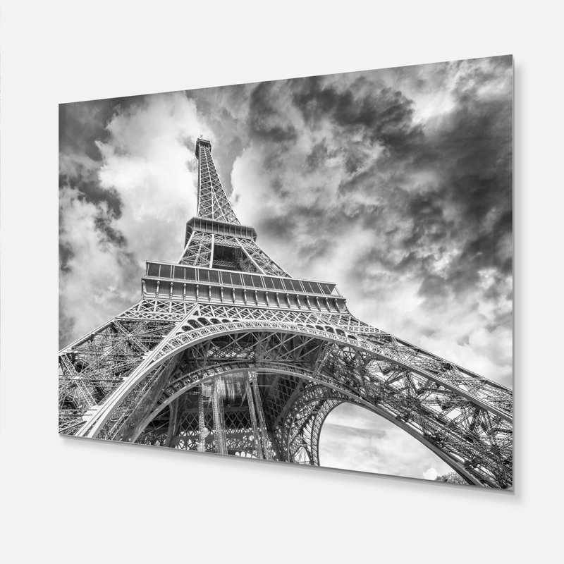 Designart Black And White View Of Paris Eiffel Tower Cityscape