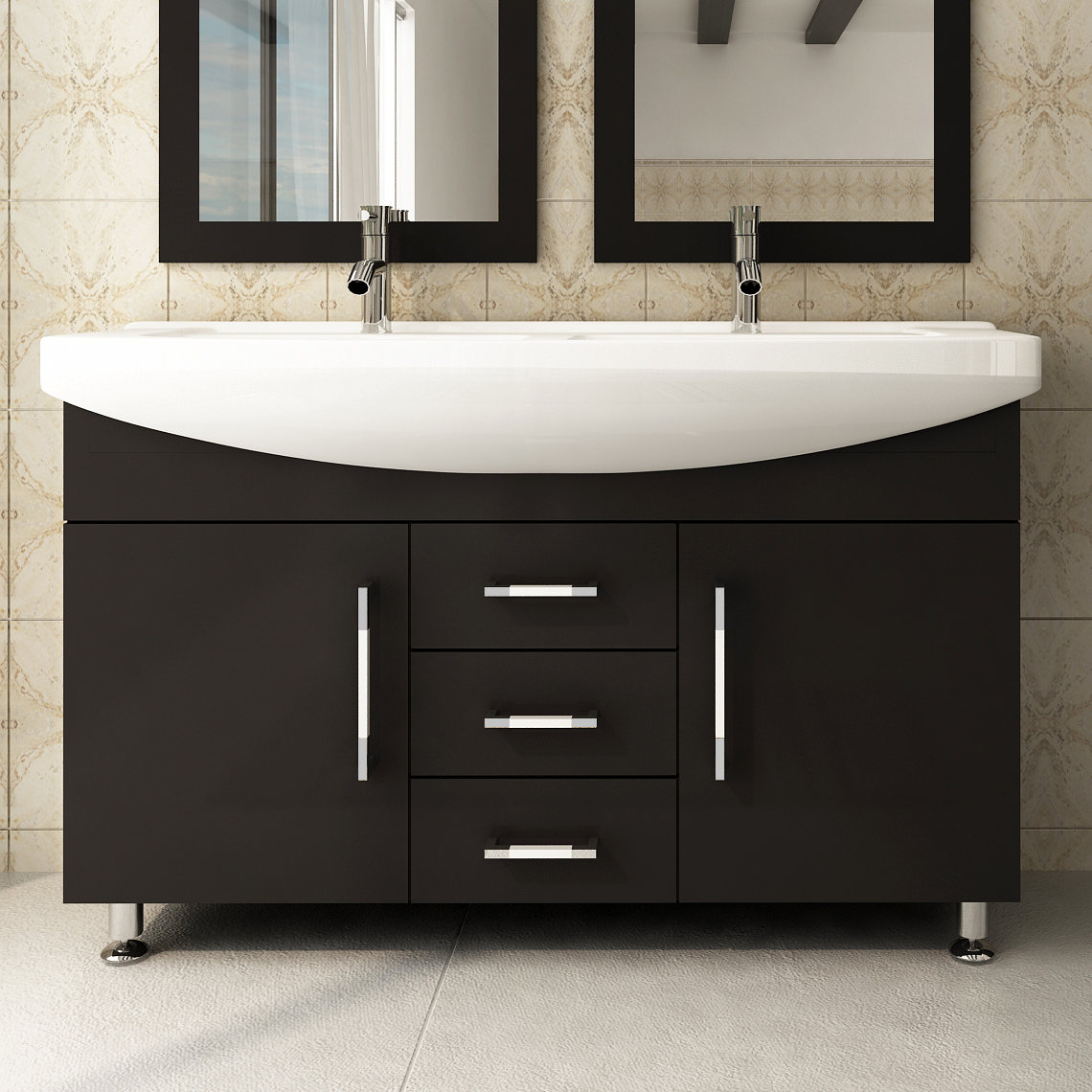 Double Trough Sink Vanity 48 Wayfair