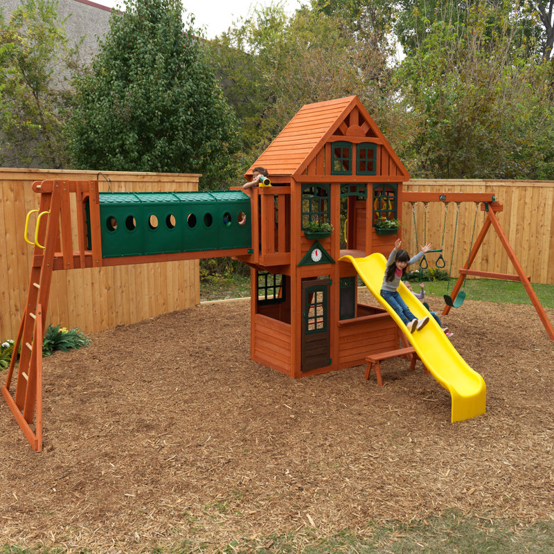kidkraft wooden swing set