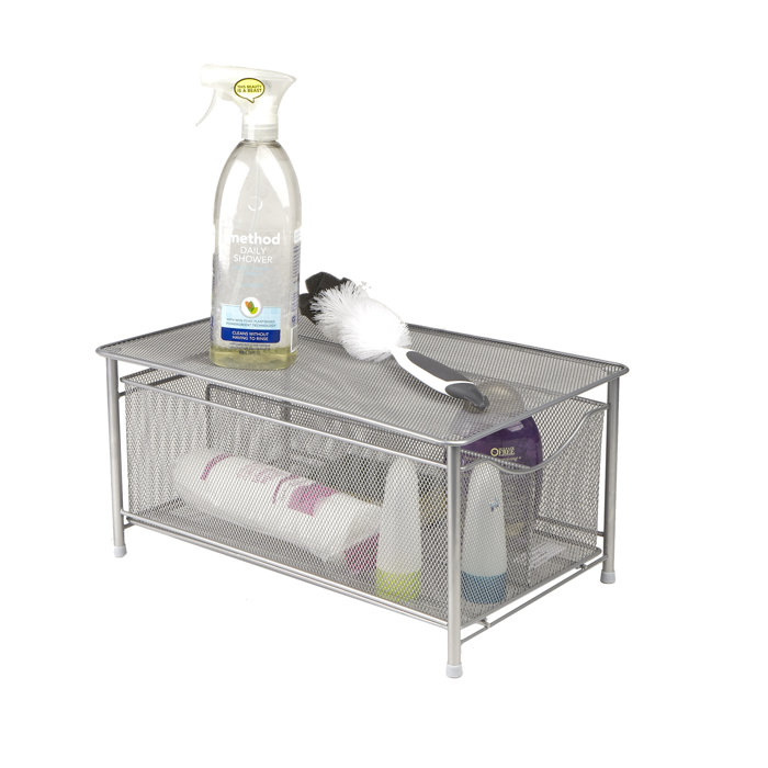 Mind Reader Metal Wire Storage Basket With Sliding Drawer And