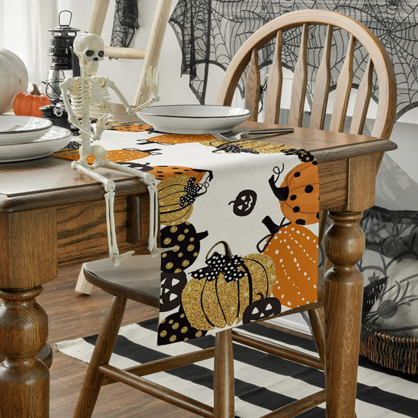 1pc Halloween Table Cover Quirky Pumpkin Table Flag Blackcat Table Cloth Party 