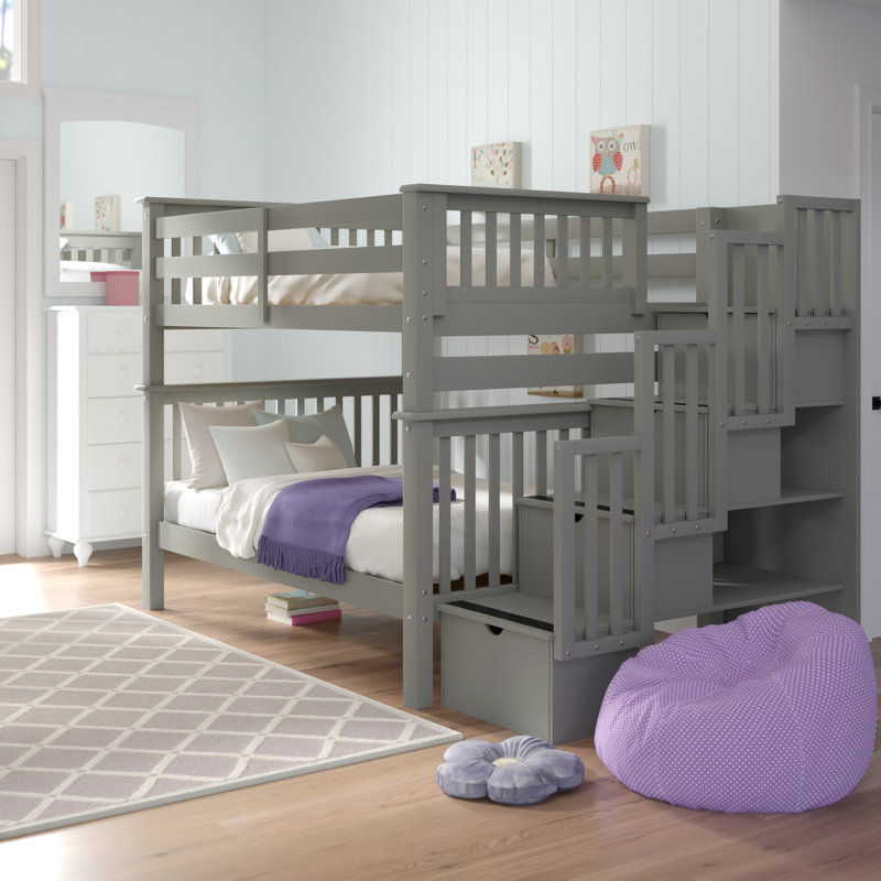 Harriet Bee Tena Full Over Full Bunk Bed With Drawers Reviews Wayfair