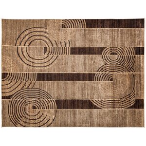 Gabbeh Hand-Knotted Brown Area Rug