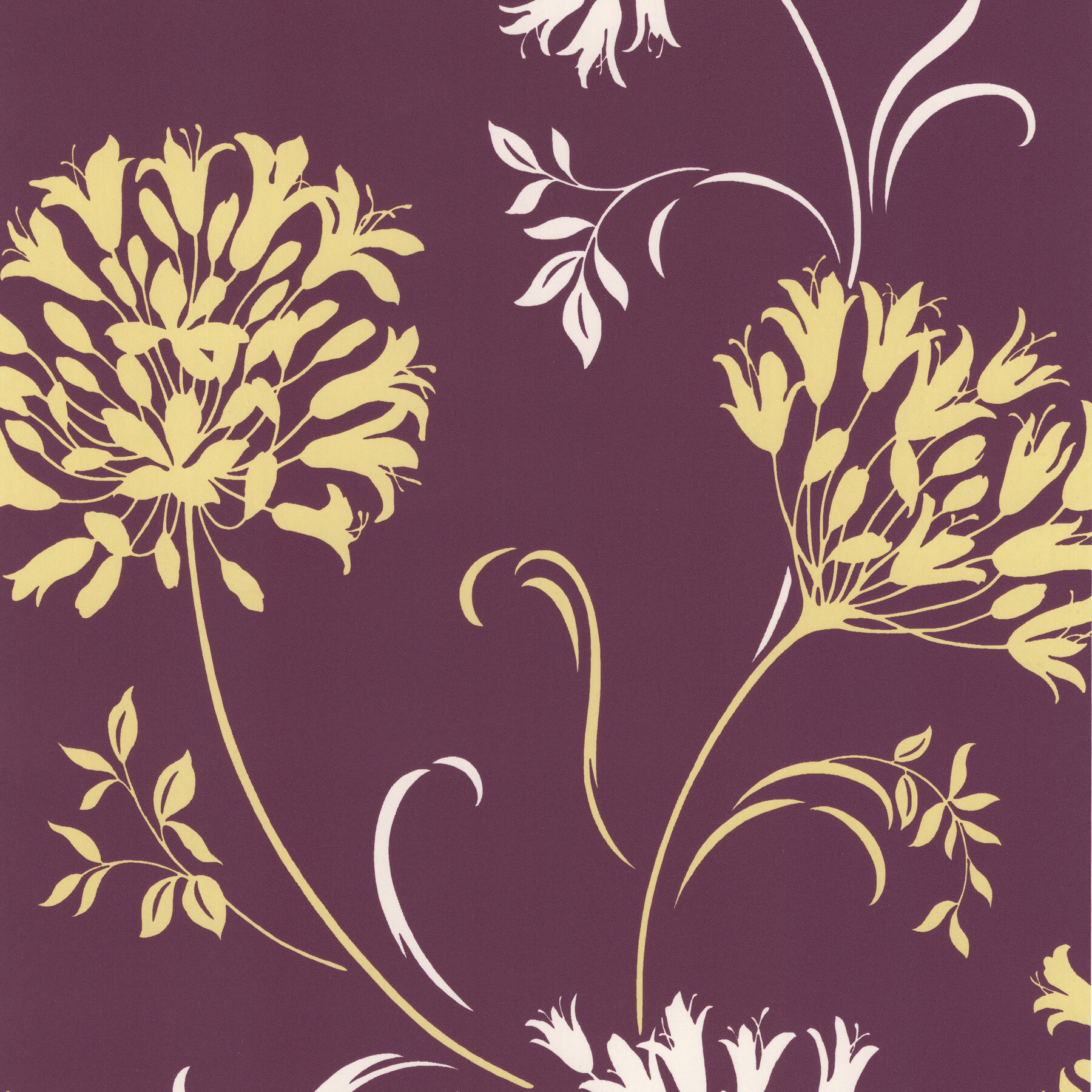 Floral Botanical Purple Wallpaper You Ll Love In 21 Wayfair