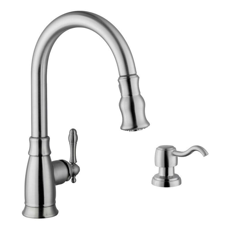 Soleil Pull Down Single Handle Kitchen Faucet & Reviews ...