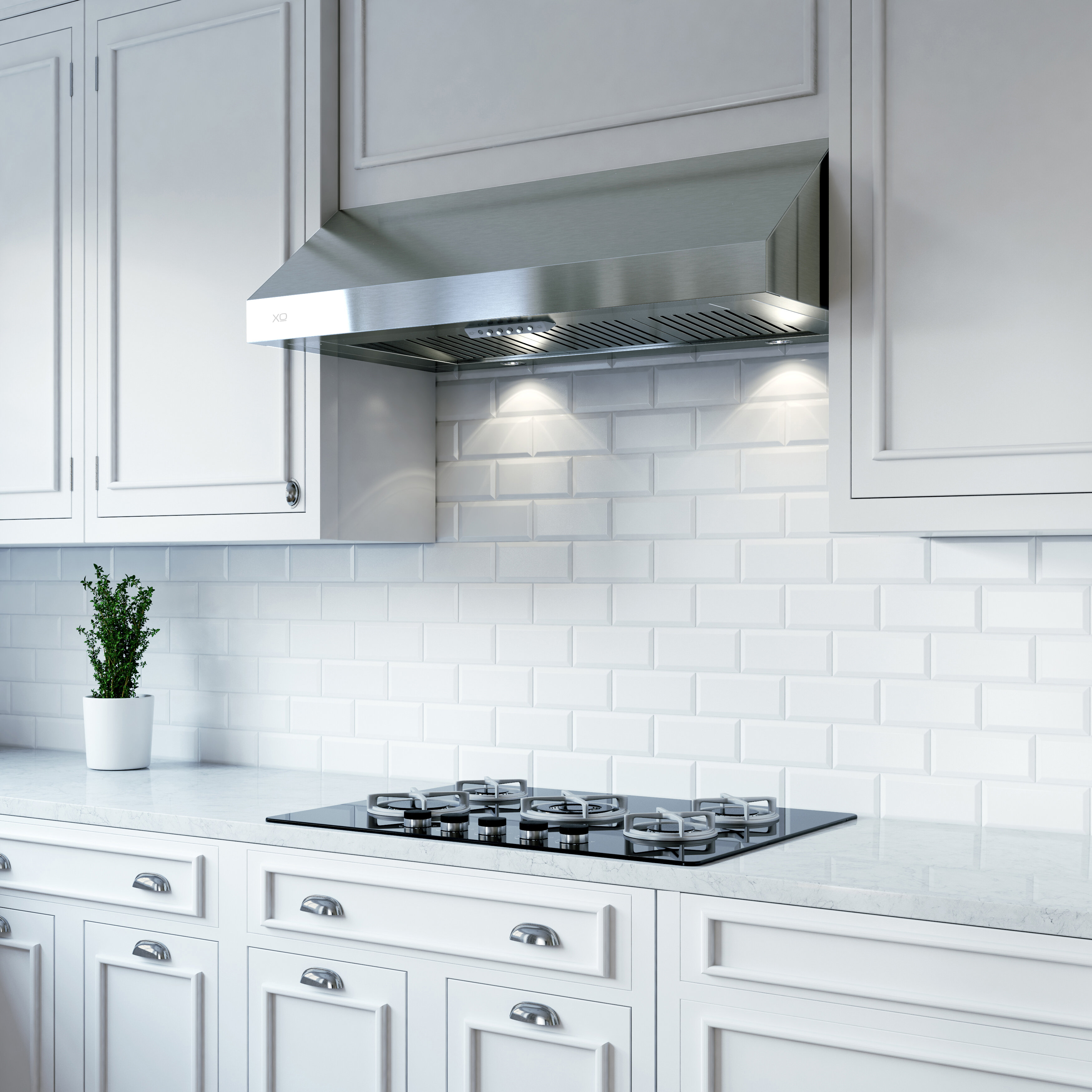 ductless under cabinet range hood with light in stainless steel