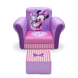 Minnie Mouse Upholstered Kids Club Chair and Ottoman by Delta Children