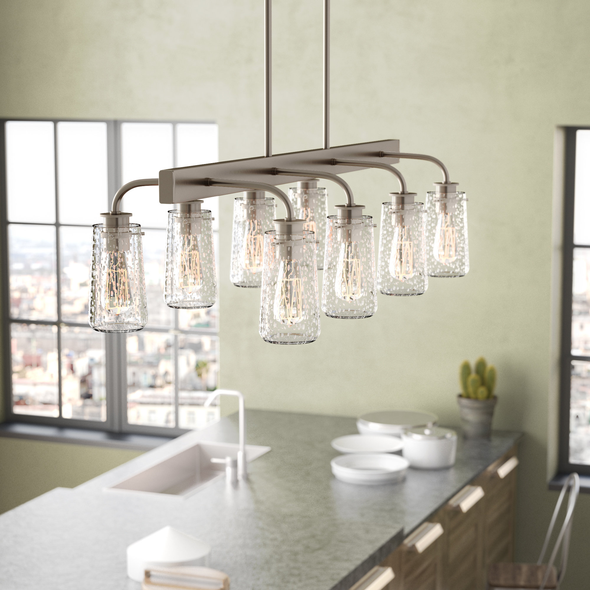 T Austin Design Fruita 8 Light Kitchen Island Linear T Austin Design Fruita 8 Light