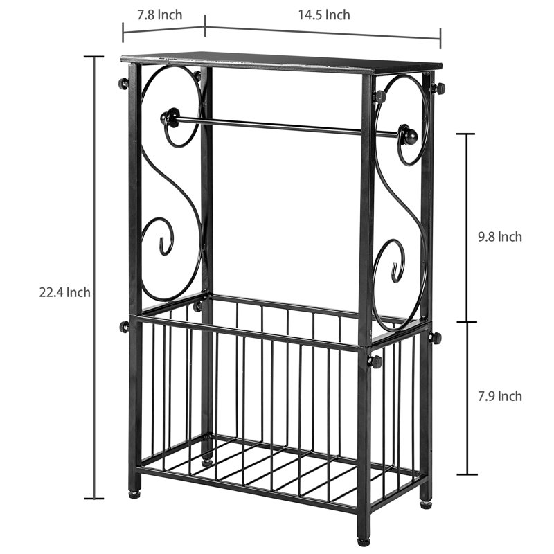 Mygift Free Standing Toilet Paper Holder With Magazine Rack Wayfair