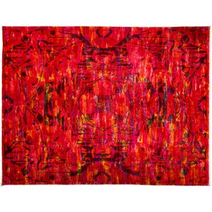 One-of-a-Kind Vibrance Hand-Knotted Red Area Rug