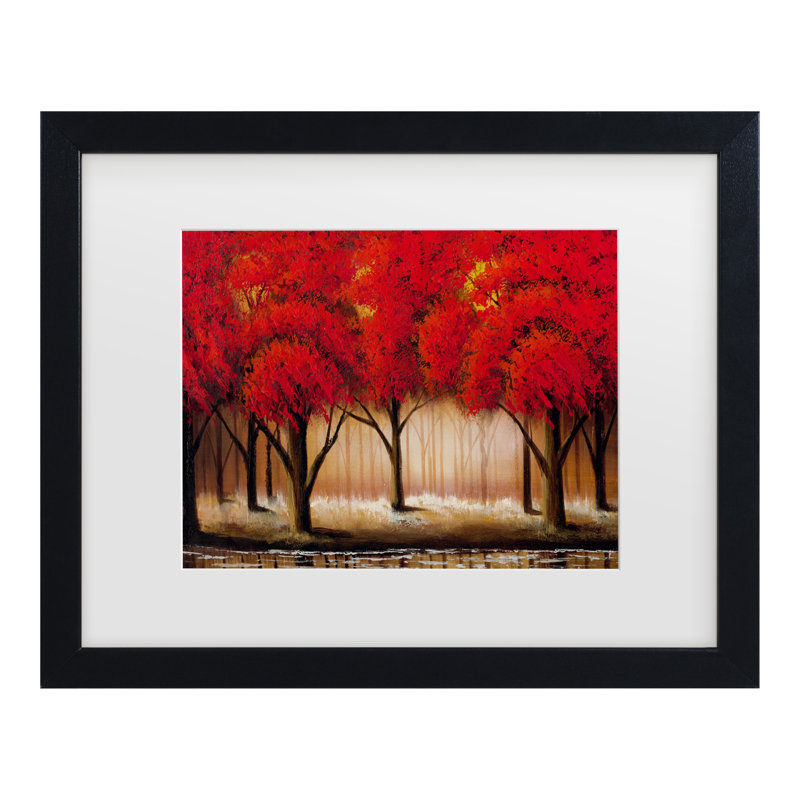 Winston Porter Parade Of Red Trees Ii Framed Acrylic Painting