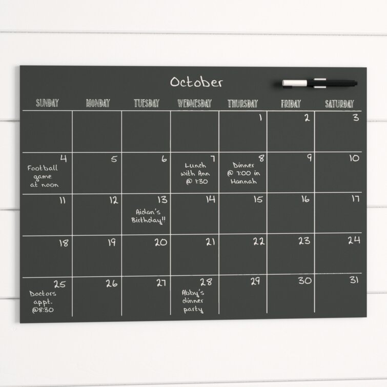 Zipcode Design Black Dry Erase Calendar Wall Stickers & Reviews ...